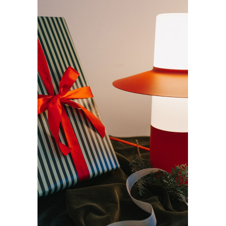 Lampa stołowa retro Caponio | Ummo - Czerwono-pomarańczowa