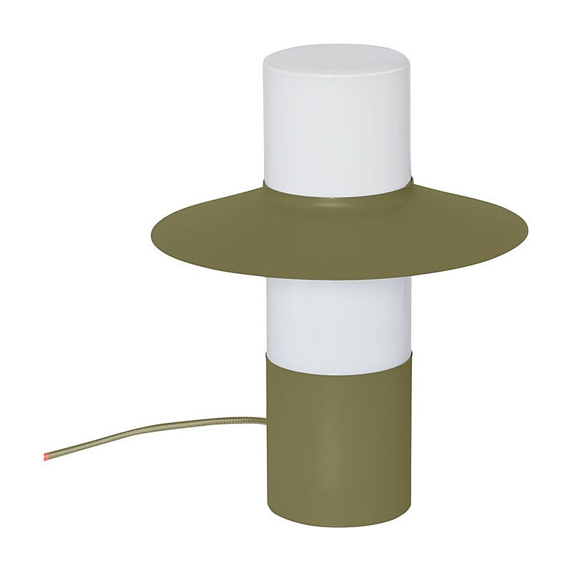 Lampa stołowa retro Caponio Ummo - Zielona i Biała | Kup teraz!