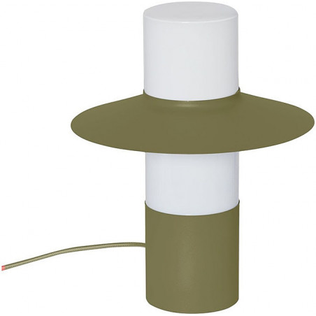 Lampa stołowa retro Caponio Ummo - Zielona i Biała | Kup teraz!