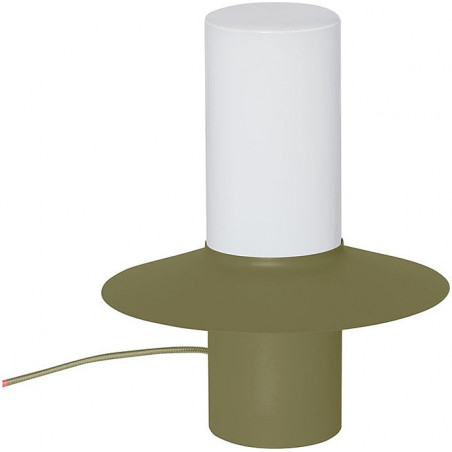 Lampa stołowa retro Caponio Ummo - Zielona i Biała | Kup teraz!