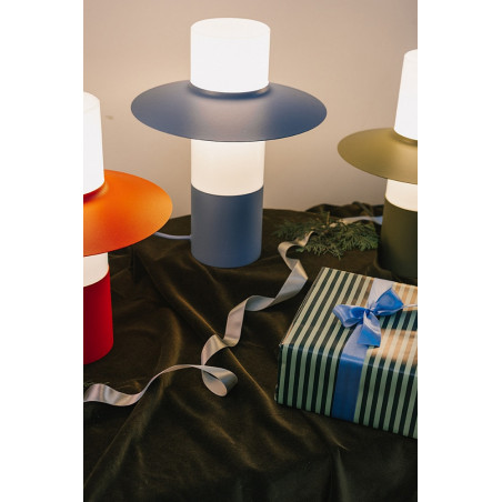 Lampa stołowa retro Caponio Ummo - Zielona i Biała | Kup teraz!