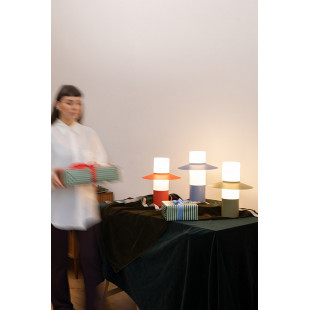 Lampa stołowa retro Caponio Ummo - Zielona i Biała | Kup teraz!