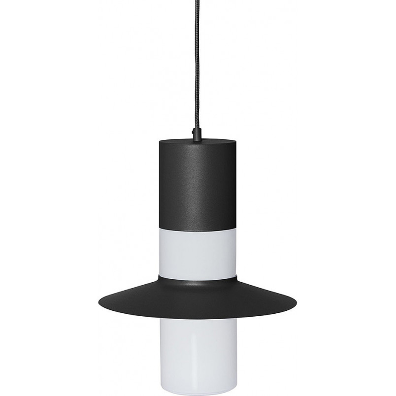 Lampa wisząca retro Caponio | Czarna, metal i szkło | Ummo