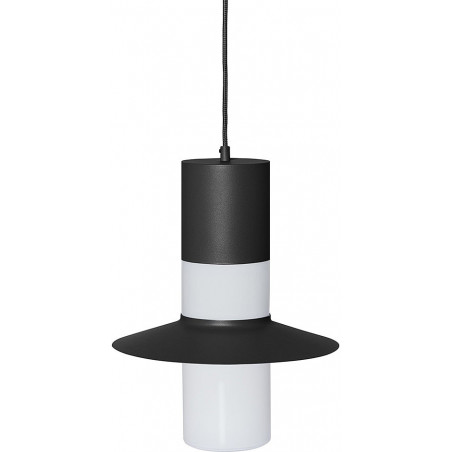 Lampa wisząca retro Caponio | Czarna, metal i szkło | Ummo