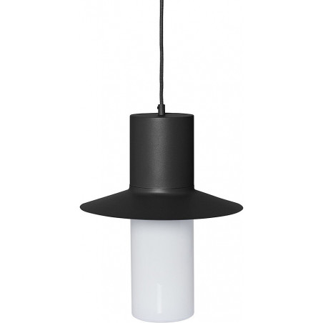 Lampa wisząca retro Caponio | Czarna, metal i szkło | Ummo