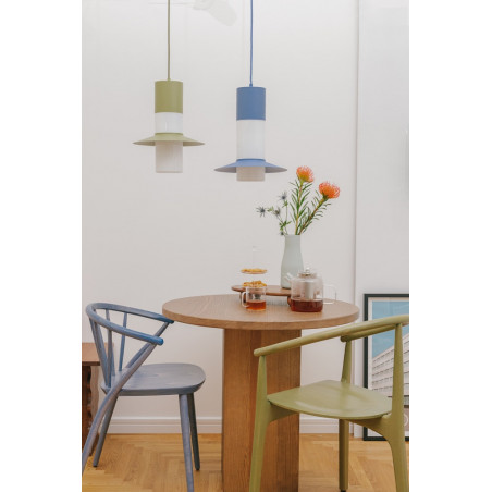 Lampa wisząca retro Caponio | Niebieska Ummo | Sklep z lampami