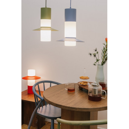 Lampa wisząca retro Caponio | Niebieska Ummo | Sklep z lampami