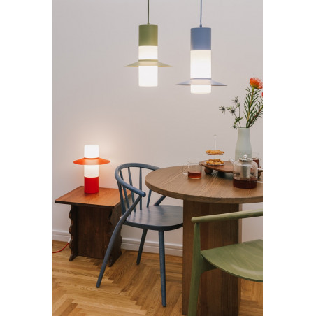 Lampa wisząca retro Caponio | Niebieska Ummo | Sklep z lampami
