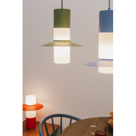 Lampa wisząca retro Caponio | Niebieska Ummo | Sklep z lampami
