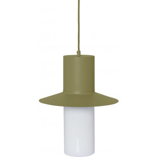 Lampa wisząca retro Caponio 28cm oliwkowa Ummo