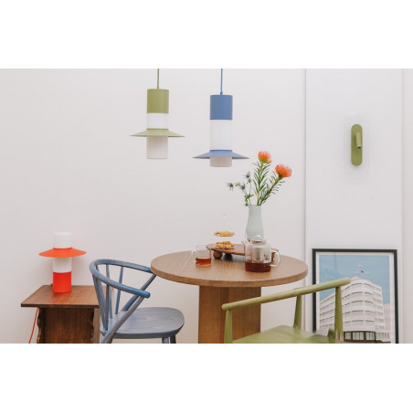 Lampa wisząca retro Caponio Ummo | Zielona, Szklana | Sklep z lampami