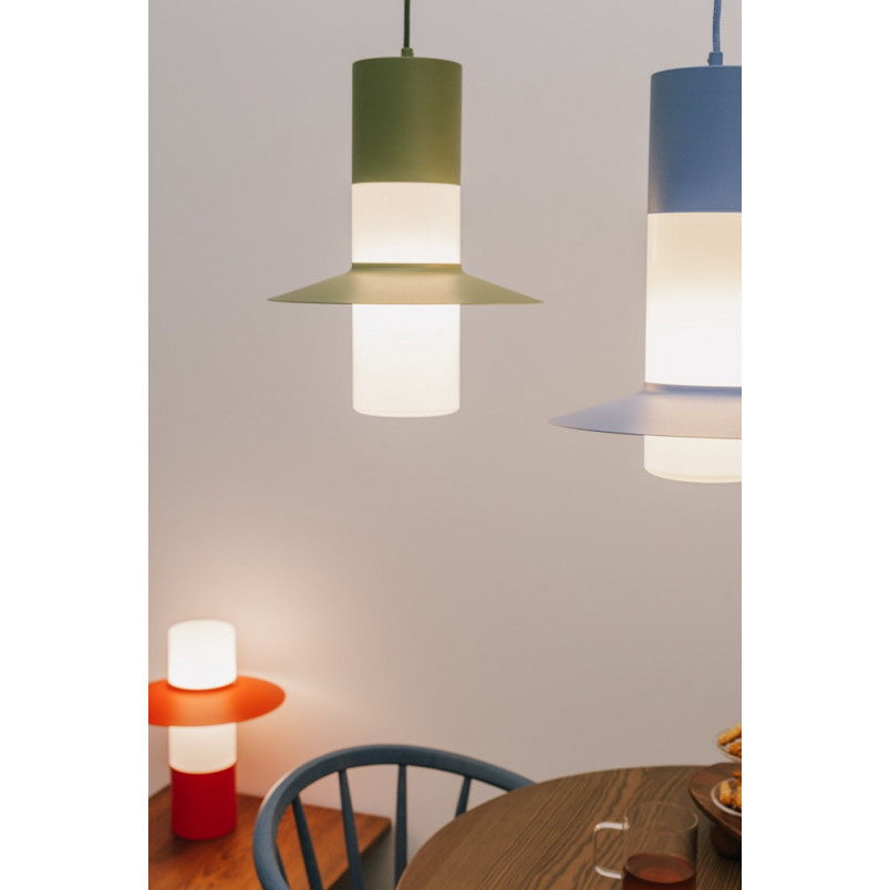 Lampa wisząca retro Caponio Ummo | Zielona, Szklana | Sklep z lampami