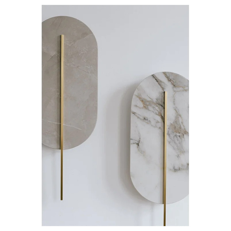 Kinkiet Rokke Stone Ummo: Beżowy, Owalny, Designerski