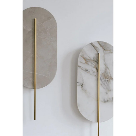 Kinkiet Rokke Stone Ummo: Beżowy, Owalny, Designerski