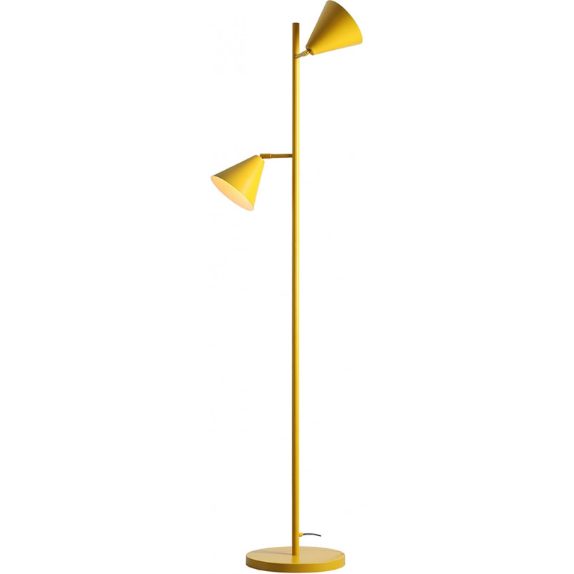 Lampa podłogowa 2 punktowa Form - Aldex - Żółta, Retro