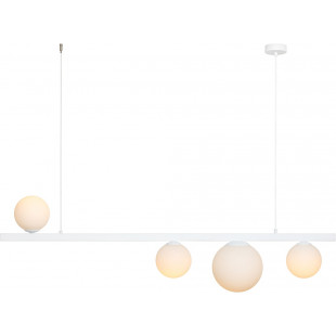 Lampa podłużna szklane kule Garda IV 131cm biała Aldex