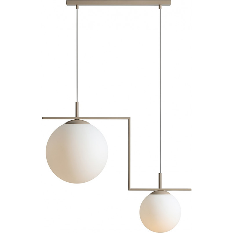 Lampa wisząca 2 kule białe/beżowe Aldex Zac | Sklep z lampami