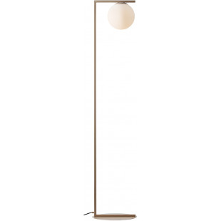 Lampa podłogowa szklana kula Zac Beige biało-beżowa Aldex