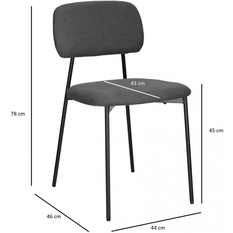 Krzesło tapicerowane Esther szare Intesi | Nowoczesny design