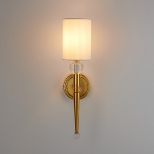Kinkiet z abażurem glamour Dama 52cm biało-złoty Step Into Design