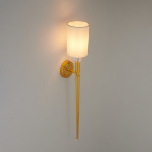 Kinkiet z abażurem glamour Dama 92cm biało-złoty Step Into Design