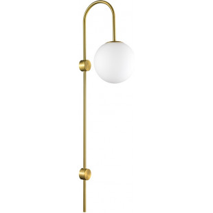 Kinkiet szklana kula na wysięgniku Dante 78cm biało-złoty Step Into Design