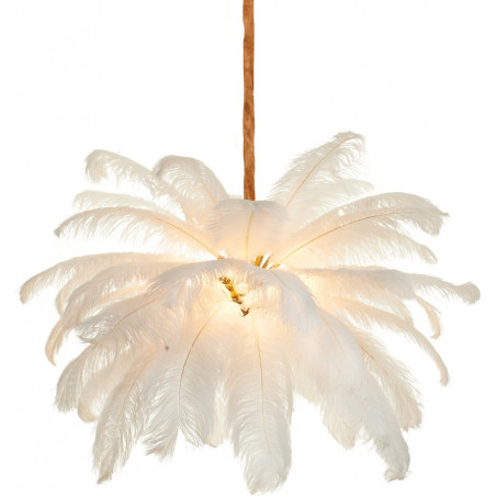Lampa wisząca Emu biała z piórami | Step Into Design