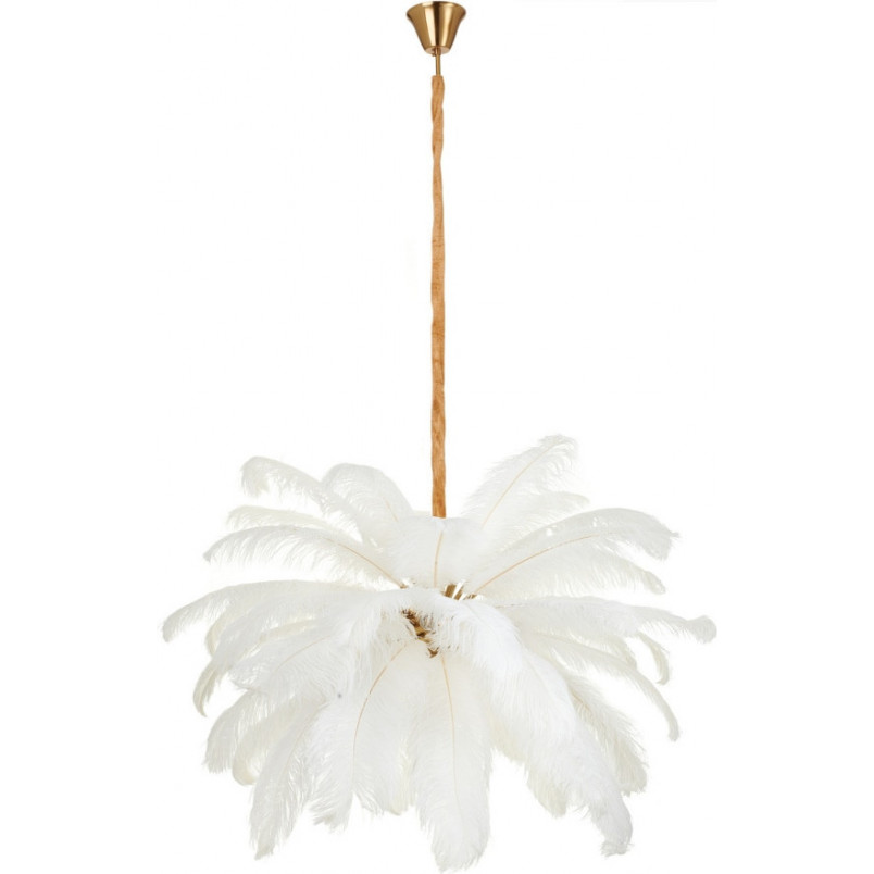 Lampa wisząca Emu biała z piórami | Step Into Design
