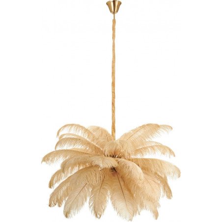 Lampa wisząca z piórami Emu 100cm beżowa | Step Into Design