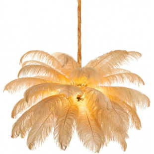 Lampa wisząca z piórami Emu 100cm beżowa | Step Into Design