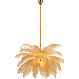 Lampa wisząca z piórami Emu 100cm beżowa | Step Into Design