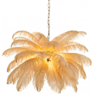 Lampa wisząca z piórami Emu 100cm beżowa | Step Into Design