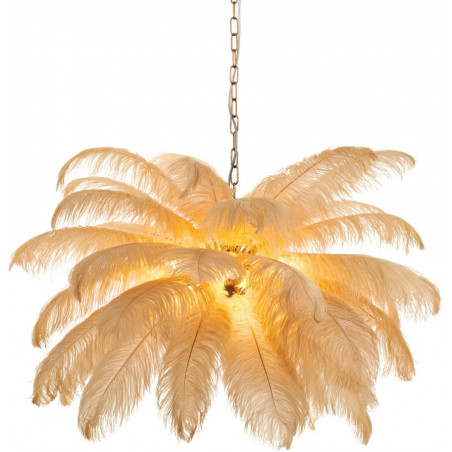 Lampa wisząca z piórami Emu 100cm beżowa | Step Into Design