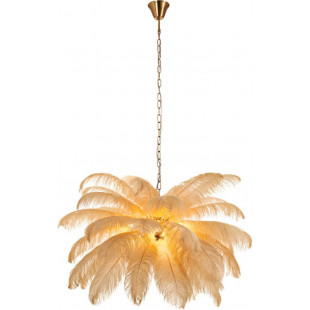 Lampa wisząca z piórami Emu 100cm beżowa | Step Into Design