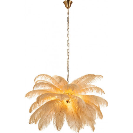 Lampa wisząca z piórami Emu 100cm beżowa | Step Into Design