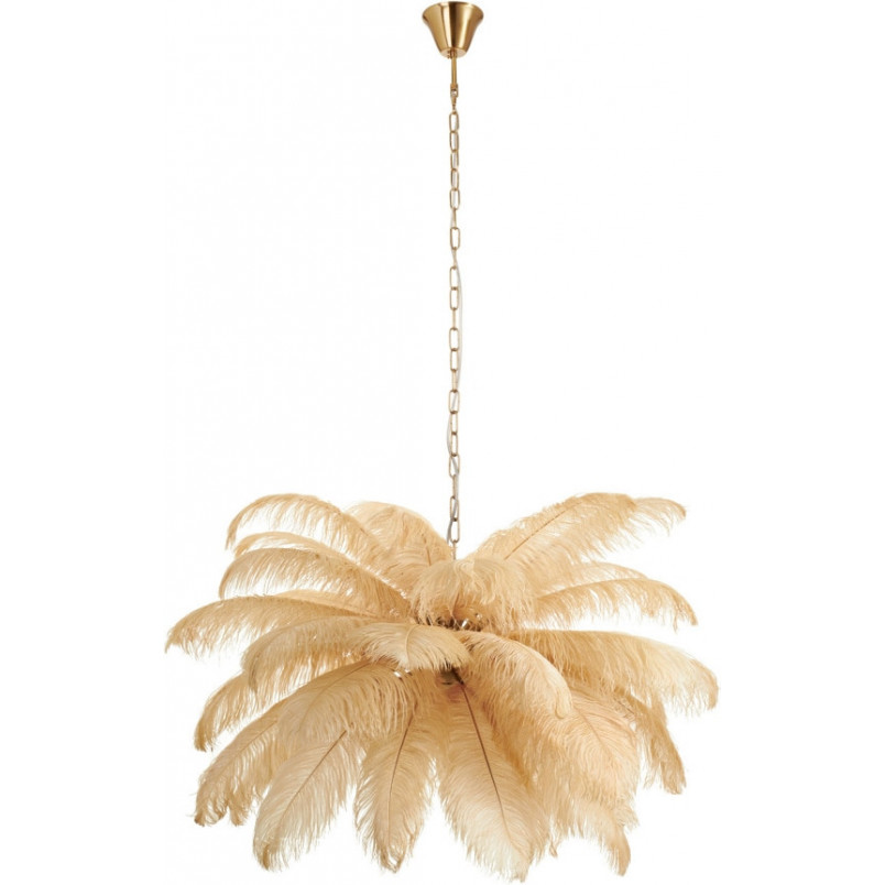 Lampa wisząca z piórami Emu 100cm beżowa | Step Into Design
