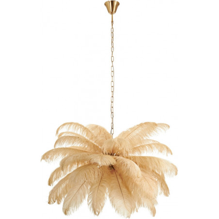 Lampa wisząca z piórami Emu 100cm beżowa | Step Into Design