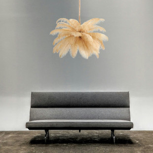 Lampa wisząca z piórami Emu 100cm beżowa | Step Into Design