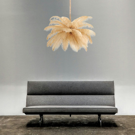 Lampa wisząca z piórami Emu 100cm beżowa | Step Into Design