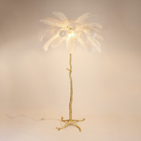 Lampa podłogowa Emu biało-złota | Step Into Design