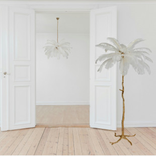 Lampa podłogowa Emu biało-złota | Step Into Design