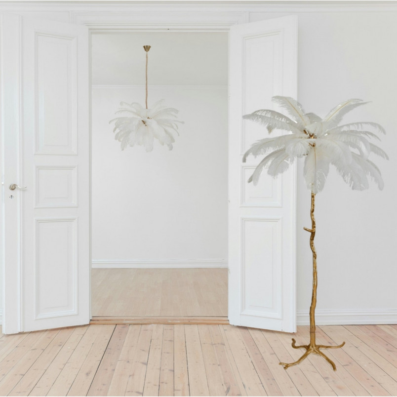 Lampa podłogowa Emu biało-złota | Step Into Design