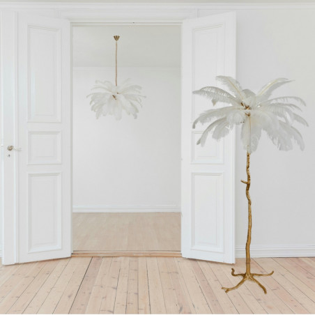 Lampa podłogowa Emu biało-złota | Step Into Design