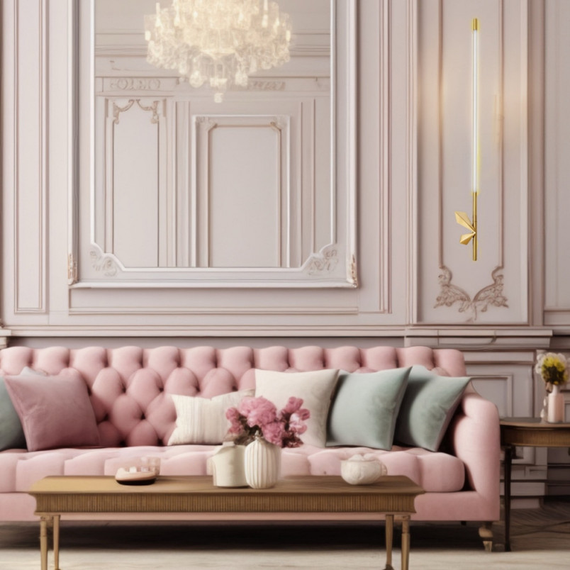 Kinkiet Glamour Florence Złoty 86cm | Step Into Design