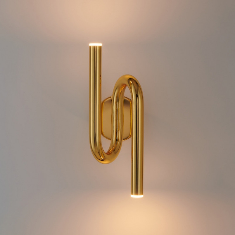 Kinkiet podwójny Myk LED złoty | Step Into Design