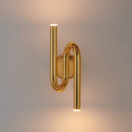 Kinkiet podwójny Myk LED złoty | Step Into Design