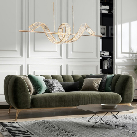 Lampa wisząca kryształowa Ritz LED 150cm złota | Step Into Design