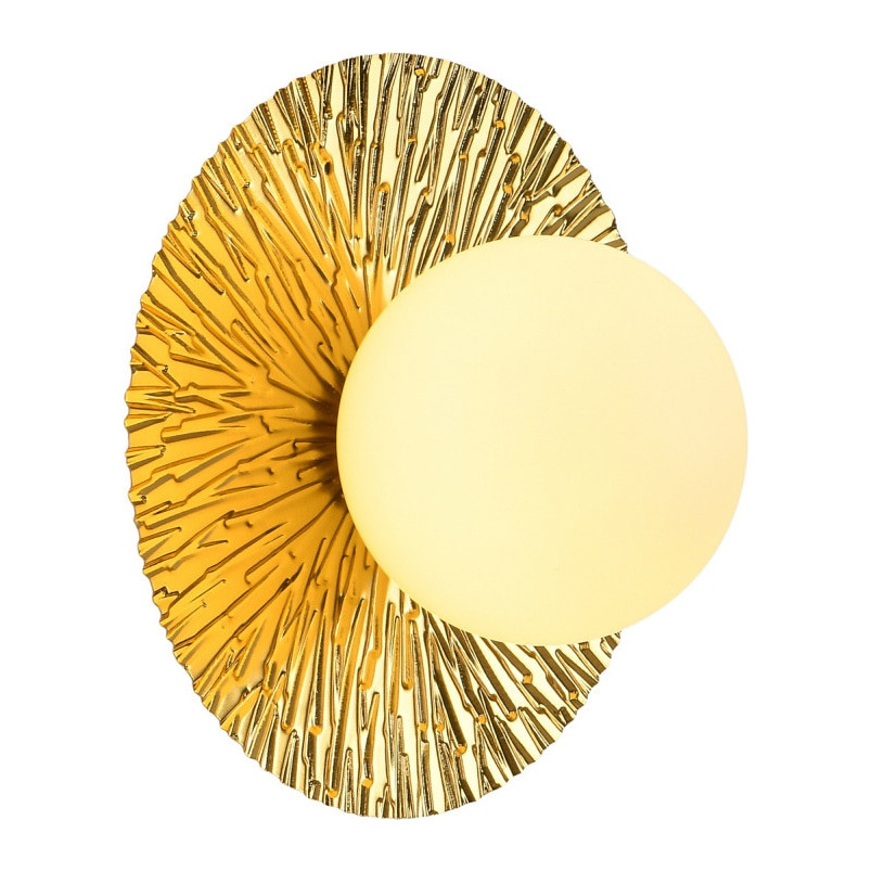 Kinkiet okrągły Sun | Złoto-biały, szkło | Step Into Design