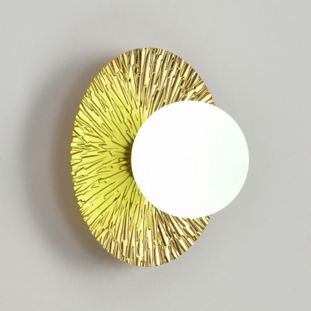Kinkiet okrągły Sun | Złoto-biały, szkło | Step Into Design