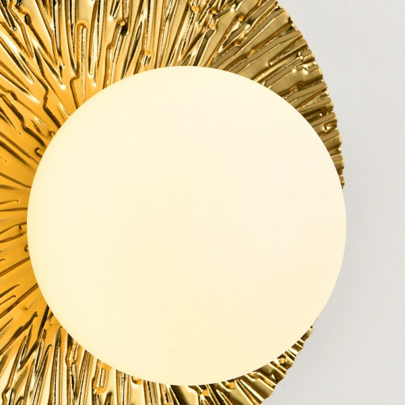 Kinkiet okrągły Sun | Złoto-biały, szkło | Step Into Design